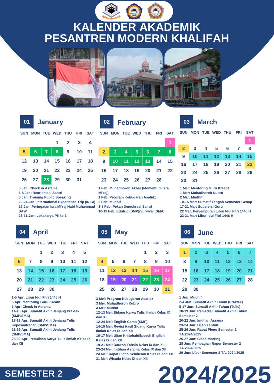 KALENDER AKADEMIK PESANTREN MODERN KHALIFAH 2024/2025