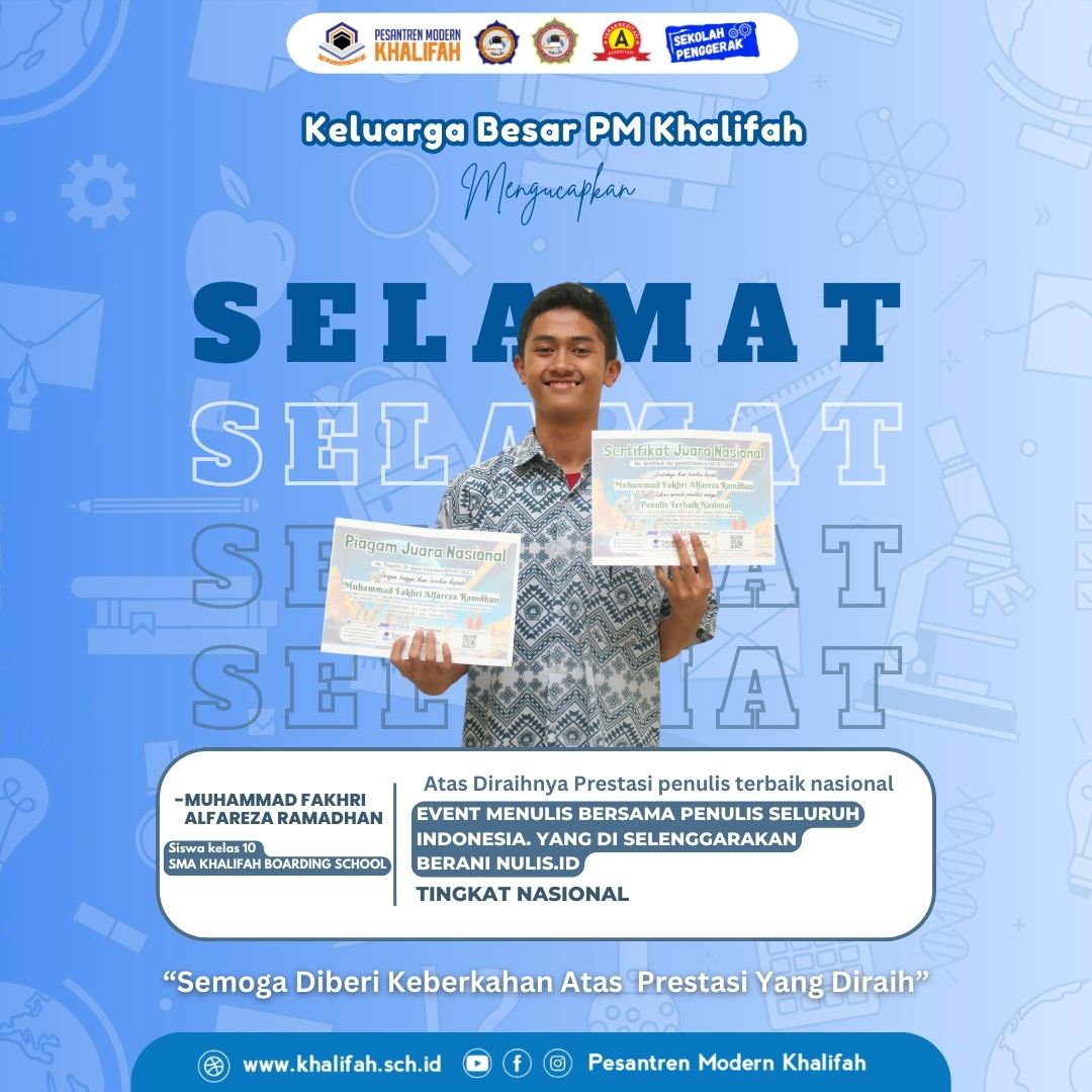 Santri Pesantren Modern Khalifah Raih Penghargaan Nasional